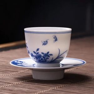 Blue and white porcelain teacup